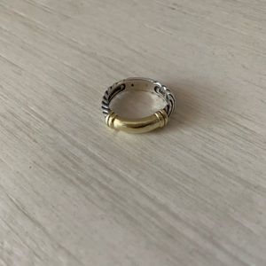 David Yurman Silver & Gold Ring size 6